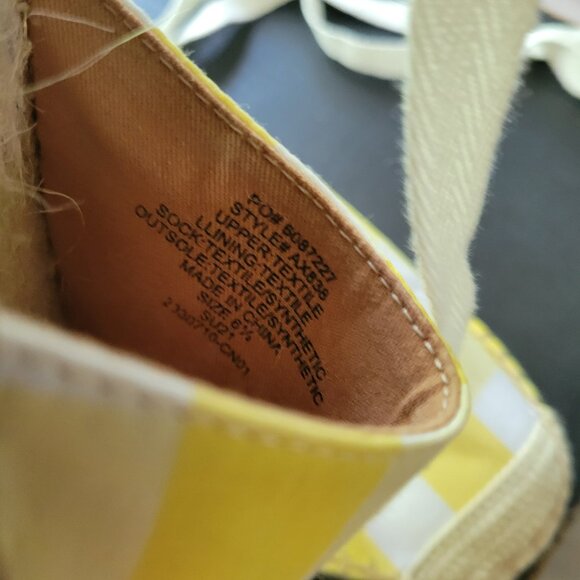 J. Crew D'Orsay lace-up espadrilles Yellow Tan  Style AX8398 Size 6.5 - Picture 6 of 8